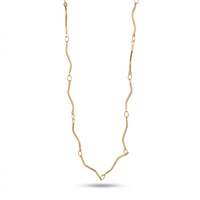 Kalung Rantai Klavikula Tipis Minimalis Wanita Haomi CE Stainless Steel French Wave Twisted dengan Tautan Bulat Berputar-putar