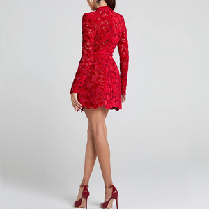 IHOOV <span class=keywords><strong>Abito</strong></span> da Donna con Collo Alto, <span class=keywords><strong>Maniche</strong></span> <span class=keywords><strong>Lunghe</strong></span> e Zip Posteriore, Elegante Abbigliamento da Club Notturno - Product Image 3