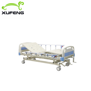 Lit médical manuel Xufeng avec table inclinable, lit d'hôpital, lit médical, beige, plastique et acier, 8024 - Product Image 3