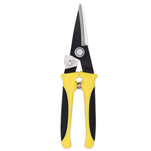 Tin Shears 8 Inch Carbon Steel Smooth Edge Industrial Electrician's Scissors Yellow Handle - Product Image 4