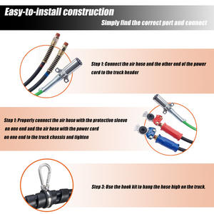 Vrachtwagenoplegger 3-in-1 luchtremleidingset met 7-polige ABS elektrische spoelkabel - Product Image 4