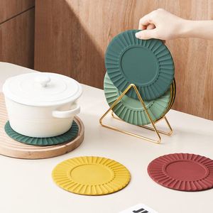 Nordic Style Reusable Food Grade <b>Silicone</b> Coaster Heat Resistant <b>Mat</b> Durable Anti-Slip Eco-Friendly Multifunction Pot Bowl Cup - Product Image 1