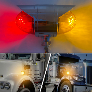 Nueva Luz de señal de giro de sandía de 36 LED de doble cara con visera cromada, lámpara de camión LED de revolución de doble color auxiliar de <span class=keywords><strong>7</strong></span> pulgadas - Product Image 6