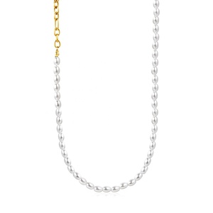 Nuevo Collar de Moda en Acero Inoxidable, Resistente al Agua, Chapado en Oro de 18K PVD, con Cuentas y Perlas para Mujer - Product Image 1