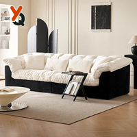 Vakuumkomprimiertes Wohnzimmer-Sofa mit Hochdichteschaumstoff, Französischer Lazy-Style, Cordstoff-Sofa in Schwarz-Weiß Farbblock, Neuheit 2026
