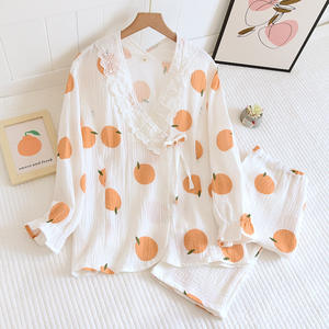 Pijama de <span class=keywords><strong>maternidad</strong></span> para mujer, ropa de dormir de algodón de manga larga para lactancia materna - Product Image 2