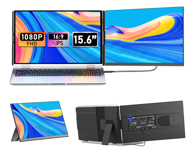OEM P5 Dual Laptop Screen Extender 15.6 Inch FHD 1080P IPS Plug and Play Extender Detachable Portable Monitor for Laptops