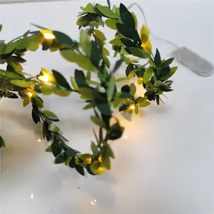 BlueMoon 3 Meters Leaves Garland Holiday Light CR2032 Battery Powered LED String Light for Christmas Wedding Party Decoration