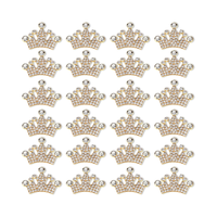 24 pièces cristal strass couronne bijoux embellissement pour bricolage à la main cheveux accessoires vêtements fête décorations cadeau boîte robe