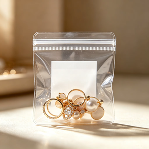 Bolsa de Plástico con Cierre Personalizada con Logotipo para Joyería Pequeña, Bolsa con Cierre Mate para Pendientes, Bolsa Reutilizable de PVC Mini con Cierre Hermético - Product Image 3