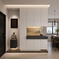 Meuble à chaussures moderne de luxe pour entrée, style italien minimaliste, rangement au sol, organisateur modulaire pour buanderie, éclairage LED, bois sur mesure