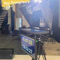 Simar Téléprompteur avec moniteur auto-vérifiant de 22 pouces et pédale pour studio TV et enregistrement vidéo