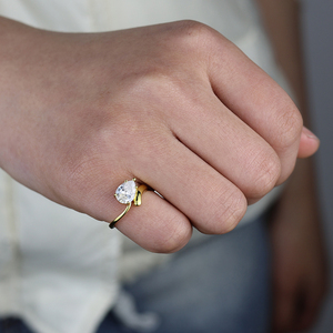 Nuovo <span class=keywords><strong>Anello</strong></span> <span class=keywords><strong>da</strong></span> Donna alla Moda 2026 con Zirconia Cubica 5A a Goccia Ghiacciata, Gioiello con Diamanti CZ per Dito <span class=keywords><strong>Mignolo</strong></span> - Product Image 5