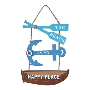 Mediterranean Style Ocean Theme Hanging Wall Decor Irregular Shape Wooden Signs For Home <b>Decoration</b> Living Room Bedroom - Product Image 3