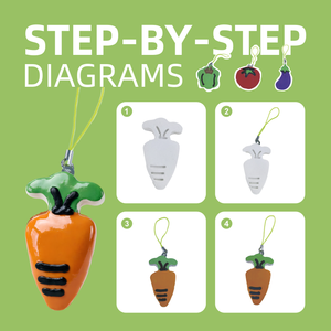 Kit de pâte à modeler à l'air libre sur le thème des légumes pour enfants, pour la création de pendentifs et porte-clés, non toxique, sans cuisson, sûr, cadeau artisanal éducatif pour enfants - Product Image 4