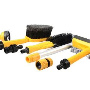Telescopic Foot Scrub washing Boat Deck wash brush with Hose Attachment