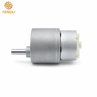 Motorreductor de CC con escobillas GM37-500 de 37 mm, 6V/12V/24V, 10-1000 RPM, caja de engranajes de metal con engranaje recto, eje de 6 mm, montaje con brida, para electrodomésticos y embarcaciones