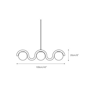 后现代轻奢吊灯餐厅灯黄铜玻璃线性岛灯创意艺术装饰莱诺克斯线性吊灯 - Product Image 4
