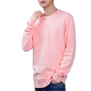 High Quality Unisex OEM Pullover Front <b>Plain</b> Dyed Fleece Plush Blank Jogger Crewneck Cotton Custom Hoodie <b>Sweatshirt</b> Wholesale - Product Image 1