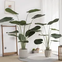 Alberi artificiali Nordic ins style floor piante verdi piante in vaso nuove foglie rotonde palma decorazione soggiorno interno bonsa