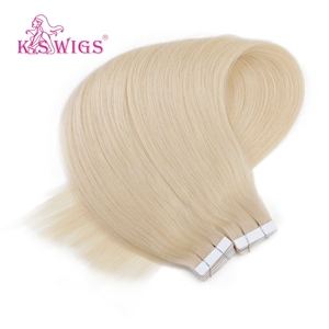 KSWIGS เทปต่อผมขายดี ขนาด 12-28 นิ้ว ผมแท้แบบ Double Drawn หนาปลายตรงธรรมชาติ - Product Image 3
