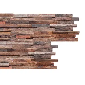 Reclaimed interior 3d art wood wall panel supplier decorative wood panel wooden acoustin board