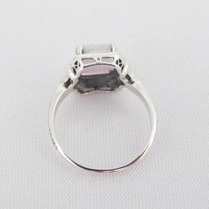 Cross Border Style Women's <b>Ring</b> <b>Silver</b> <b>Opal</b> Inlaid Geometric Shape Bezel Setting Fashion Jewelry Gift - Product Image 4