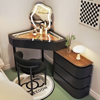 Meja Rias Vanity Modern LED Terang dengan Lampu, Dapat Disesuaikan, Multifungsi, Penyimpanan, Grosir untuk Kamar Tidur, Kecantikan