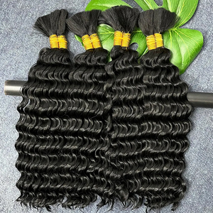 Capelli Vergini per Trecce Onda Profonda Boho Biondo Miele Senza Trama Capelli Umani Ricci in Bulk per Intrecciare - Product Image 1