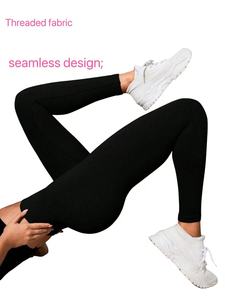 Seamless Threaded Motion Yoga Pants Women-Fitness <strong>Underwear</strong> <strong>High</strong>-<strong>Waisted</strong> Quick Dry Sweat-Wicking Tummy Control Spandex Nylon - Product Image 3