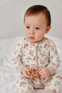 Combinaison pour bébé en bambou, pyjama à manches longues <span class=keywords><strong>avec</strong></span> fermeture éclair sur le devant et imprimé - Product Image 4