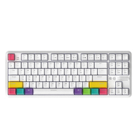 Keyboard Gaming Mekanik Dual-Mode Ajazz K870T 87-Tombol Nirkabel 2.4G Berkabel dengan Lampu Latar RGB