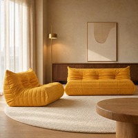 Ensemble de fauteuils et bancs matelassés jaunes, canapé de sol capitonné pour salon moderne, vente en gros, directement de l'usine