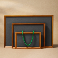 Plateau de présentation de bijoux en bois de frêne massif, doublé de suède, organisateur pour colliers, bagues, bracelets, comptoir de magasin, vente en gros, personnalisé