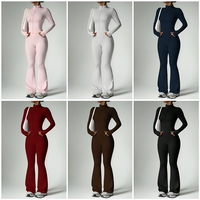 Directement de l'usine : Ensembles de yoga et de fitness avec leggings push-up à manches longues et fermeture éclair, tenues nude, vêtements de sport et de course