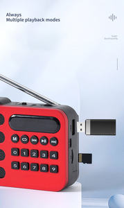Custom Solar Charging Digital Keypad FM Radio Telescopic Antenna Outdoor Home Elderly Portable Broadcast Audio Player - Product Image 5