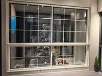 Панорамное раздвижное окно с 6 направляющими, горизонтальное, энергоэффективное, с легким скольжением, большое стеклянное, с москитной сеткой, для виллы