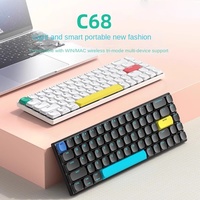 Clavier mécanique discret USB sans fil tri-mode pour bureau universel, ultra-plat, portable, Plug & Play, avec interrupteurs silencieux