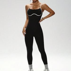 Body Deportivo Sexy para Mujer, Estilo Europeo Americano, con Tirantes Finos, Espalda Descubierta, Nailon/Spandex, Antideslizante - Product Image 3