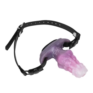 YOCY BDSM Bondage Kits Mouth Gag Leather Handcuffs Neck Collar Fetish Choker Furry Tail Anal Plug Strapon Mouth <b>Dildo</b> Anal Plug - Product Image 3