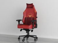 Chaise de jeu ergonomique en cuir PU rouge avec hauteur réglable et accoudoirs 4D inclinables, et logo personnalisé pour les commandes en gros