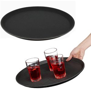 Vassoio Rettangolare da Portata 40x30 Cm con Rivestimento Antiscivolo in Gomma, Infrangibile in Polipropilene per Servizio Cucina e Sala da Pranzo - Product Image 1