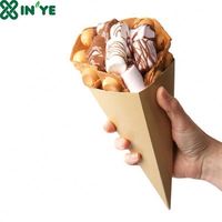 Boîte de plateau en papier de qualité alimentaire avec Logo imprimé personnalisé, boîte de support de cône de gaufre à bulles