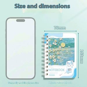 Carnet de notes A7 compact et portable à spirale pour étudiants, idéal pour la prise de notes manuscrites et l'enregistrement de mots, format mini. - Product Image 5