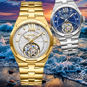 Reloj Mecánico Automático Premium para Hombre, Acero Inoxidable, Resistente al Agua, Correa de Silicona/Cuero Casual, Alta Gama, Estilo <span class=keywords><strong>Vacheron</strong></span> - Product Image 1