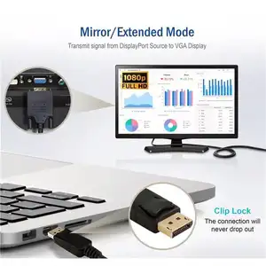 DP-VGA-6 6' DisplayPort to VGA w/ Latch