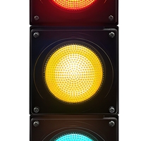 Feu de signalisation LED à boule complète rouge, jaune, verte, avec lentille optique à trois couches pour intersection routière