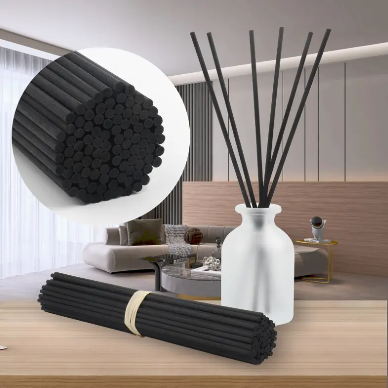 Glue Free Polyester Fiber Synthetic Diffus Stick Custom Size 3mm 4mm 5mm White Black Natural Rattan Reed Sticks