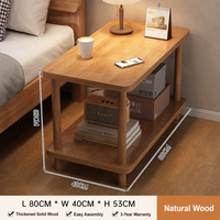 Table d'appoint moderne en bois à 2 niveaux avec rangement pour salon