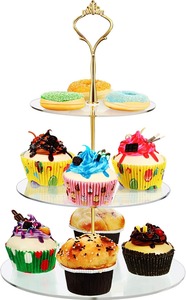 Support à cupcakes en acrylique à 3 niveaux, tour à desserts, présentoir à cupcakes et biscuits, plateau à pâtisserie réutilisable pour mariage, anniversaire - Product Image 2